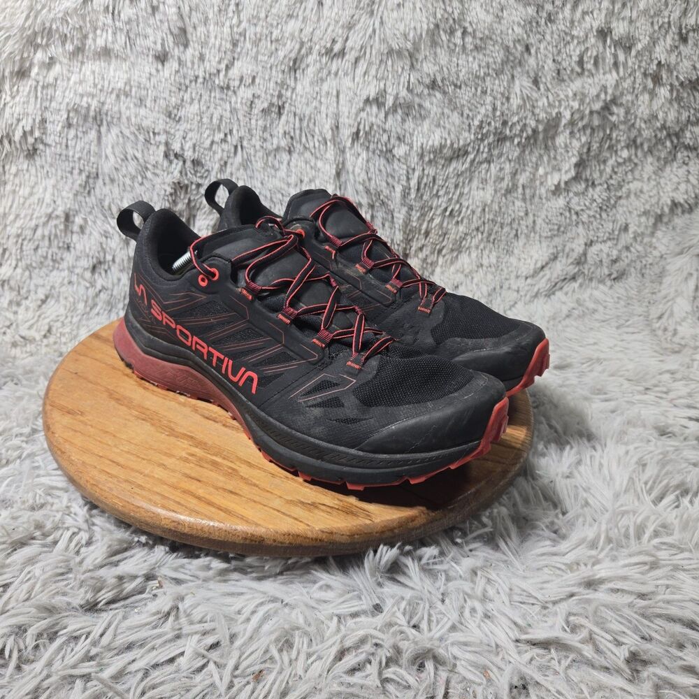 La Sportiva Jackal Mens Black Poppy Trail Running Shoe Lightweight Size 13 EU 47